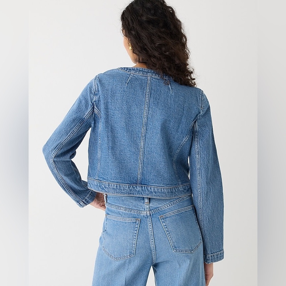 J. Crew Louisa lady jacket in denim size 4 - Picture 2 of 13